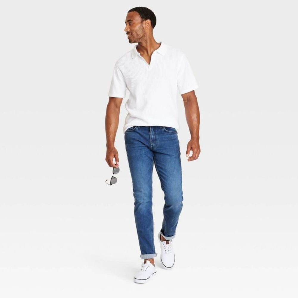 Goodfellow & Co - Men's Comfort Wear Slim Fit Jeans - Goodfellow & C Indigo - Picture 3 of 4